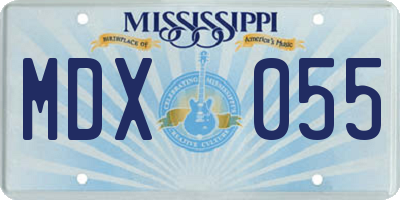 MS license plate MDX055