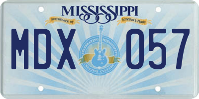 MS license plate MDX057