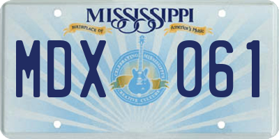 MS license plate MDX061