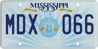 MS license plate MDX066