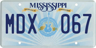 MS license plate MDX067