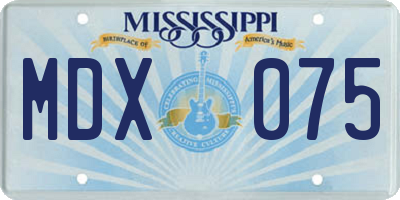 MS license plate MDX075