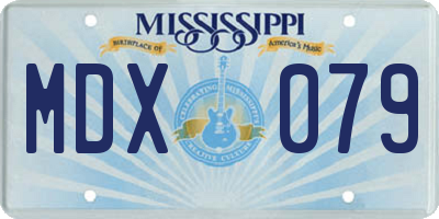 MS license plate MDX079
