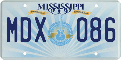 MS license plate MDX086