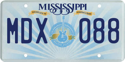 MS license plate MDX088