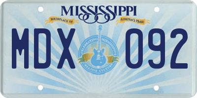 MS license plate MDX092