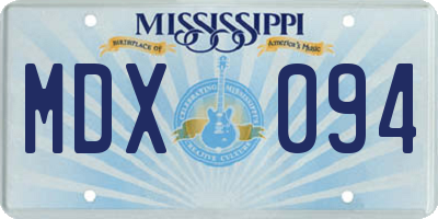 MS license plate MDX094
