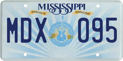 MS license plate MDX095