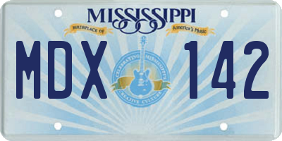 MS license plate MDX142
