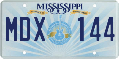 MS license plate MDX144