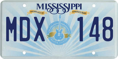 MS license plate MDX148