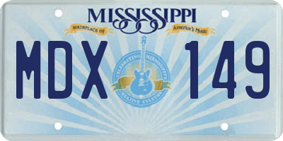 MS license plate MDX149