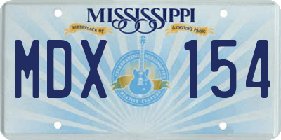 MS license plate MDX154