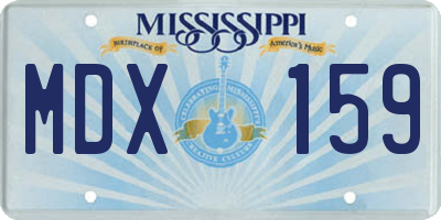 MS license plate MDX159