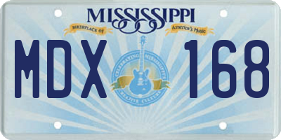 MS license plate MDX168