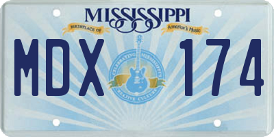 MS license plate MDX174