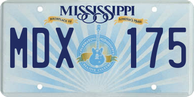 MS license plate MDX175