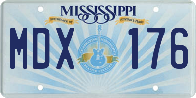 MS license plate MDX176