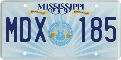MS license plate MDX185