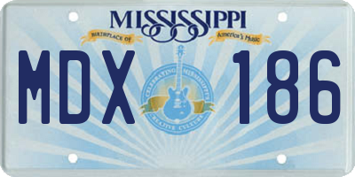 MS license plate MDX186