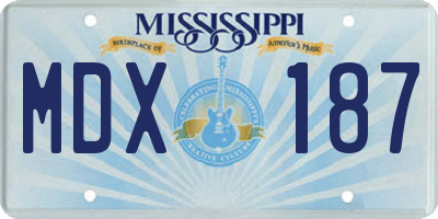 MS license plate MDX187