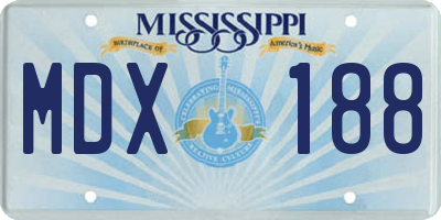 MS license plate MDX188
