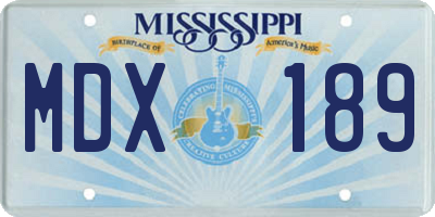 MS license plate MDX189