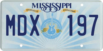 MS license plate MDX197