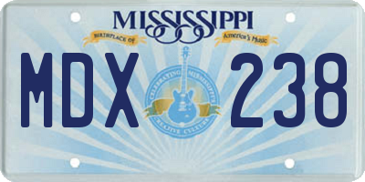 MS license plate MDX238