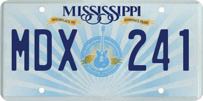 MS license plate MDX241