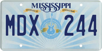 MS license plate MDX244