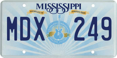 MS license plate MDX249