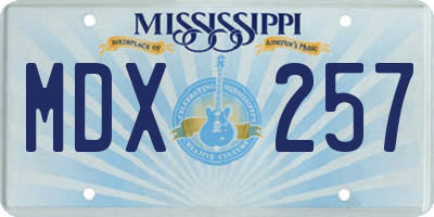 MS license plate MDX257