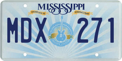 MS license plate MDX271