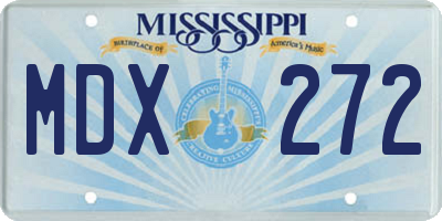 MS license plate MDX272