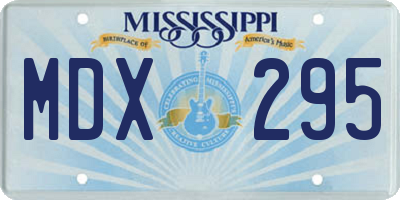 MS license plate MDX295
