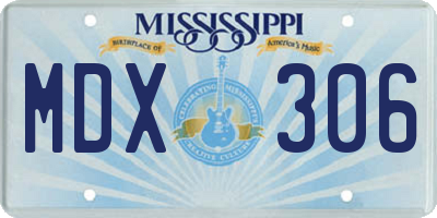 MS license plate MDX306