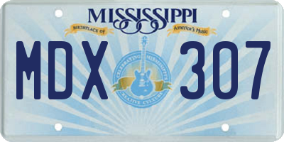 MS license plate MDX307
