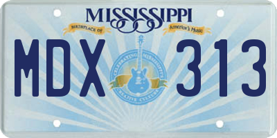 MS license plate MDX313