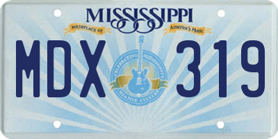 MS license plate MDX319