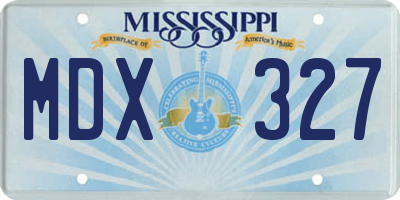 MS license plate MDX327