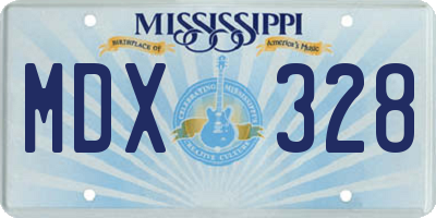 MS license plate MDX328