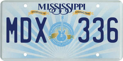 MS license plate MDX336