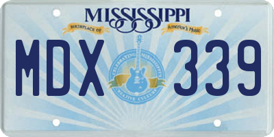 MS license plate MDX339