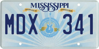 MS license plate MDX341