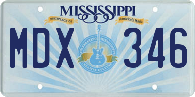 MS license plate MDX346