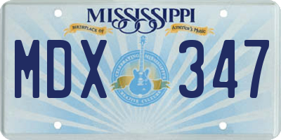 MS license plate MDX347