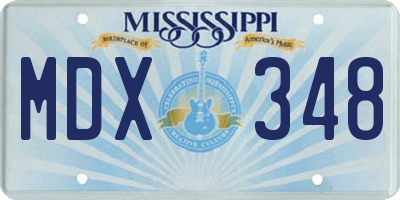 MS license plate MDX348