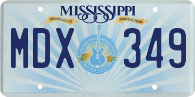 MS license plate MDX349