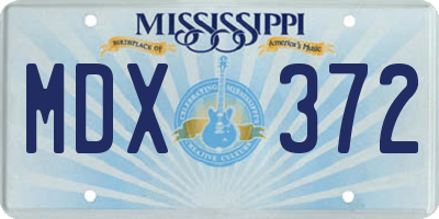 MS license plate MDX372